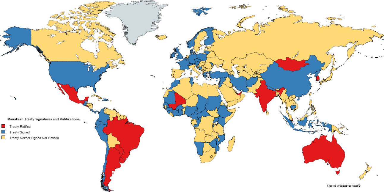 Mappa dei paesi firmatari e ratificanti il trattato