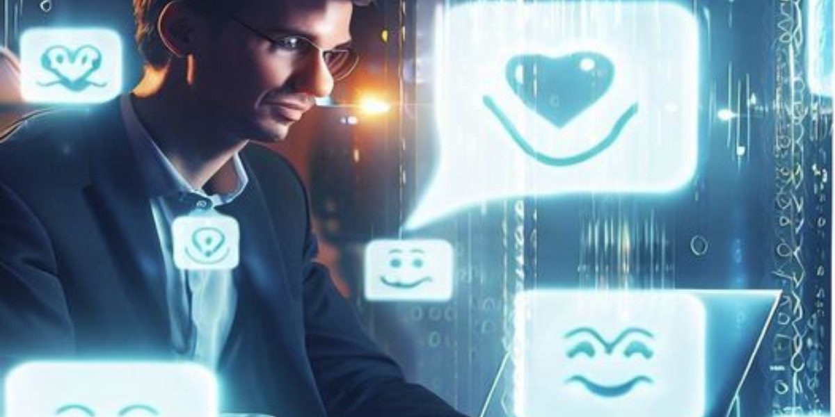 Un uomo al computer manda emoji. Foto per l'articolo "Conoscere cosa pensano i cittadini: ecco dove le intelligenze artificiali sono più efficaci"