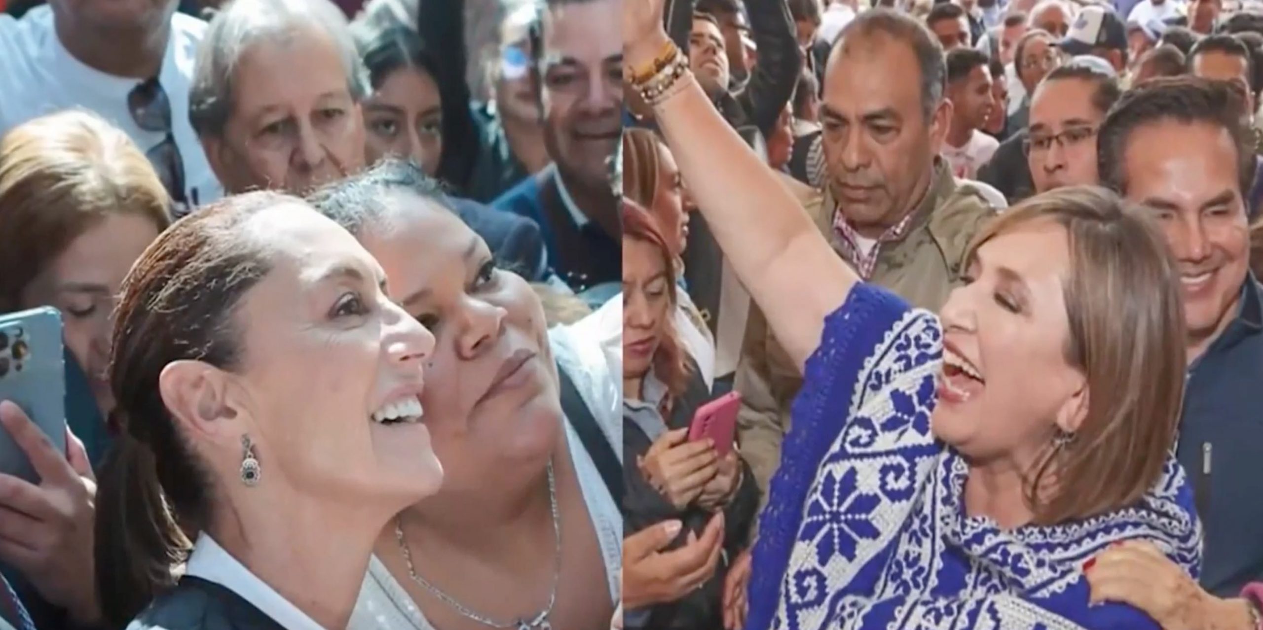 Nella foto: l'ex sindaca di Città del Messico, Claudia Sheinbaum, e la senatrice, Xóchitl Gálvez. Entrambe sono state scelte come candidate dei due principali gruppi elettorali per le elezioni presidenziali del Messico del 2024.