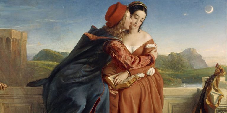 Un dipinto con Paola e Francesca. L'incontro tra Dante e Virgilio con Paola e Francesca nell'Inferno è stato indicato come un esempio di cultura sentimentale tossica e sessista veicolata dalla letteratura italiana.