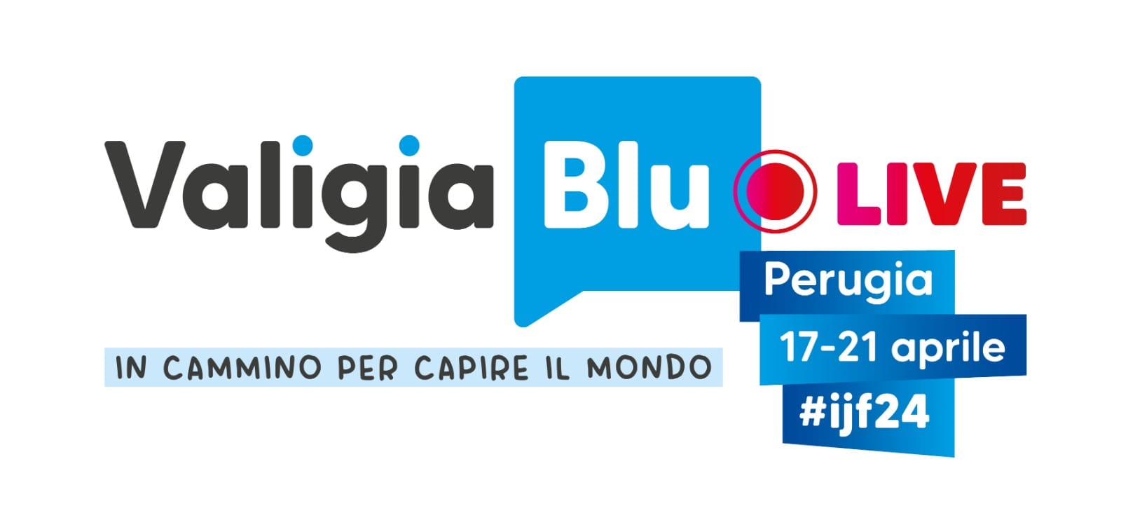 Il logo di Valigia Blu Live. Chi fa parte della community di Valigia Blu potrà partecipare ai Valigia Blu Live, alcuni eventi del Festival Internazionale del Giornalismo organizzati proprio da Valigia Blu.