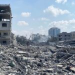 Macerie su Gaza dopo un attacco israeliano