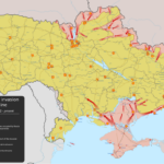 Mappa del febbraio 2022 con le direttrici di invasione della Russia in Ucraina