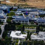 Vista aerea del campus principale di Google a Mountain View