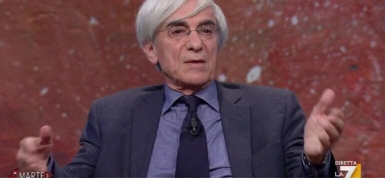 Il prof. Angelo D'Orsi durante un intervento a Di Martedì su La7