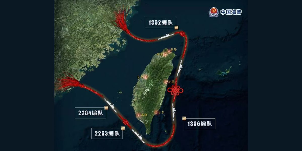L'immagine di nodo di una corda che si stringe intorno a Taiwan, dà un messaggio preciso: secondo Pechino, la "riunificazione" (o "unificazione" come la chiamano a Taipei) è un processo forse progressivo e non immediato, ma inevitabile.
