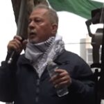 Mohammad Hannoun al microfono durante una manifestazione